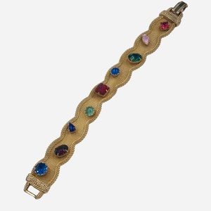 Vintage Scalloped Mesh Jewel Embellished Bracelet